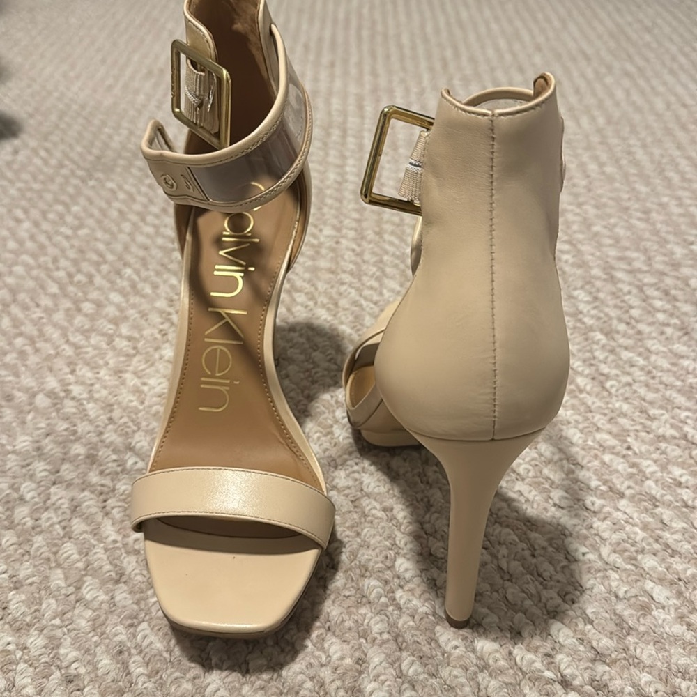 CK cream sandals